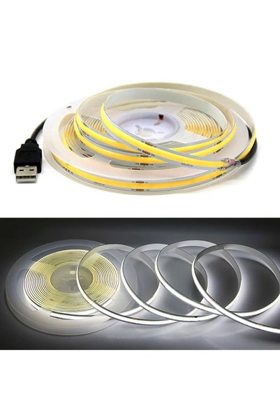 Choice 2M 6000K-WHITE 5V USB COB Lamp Strip 320LEDs/M White/Red/Pink/Ice Blue...