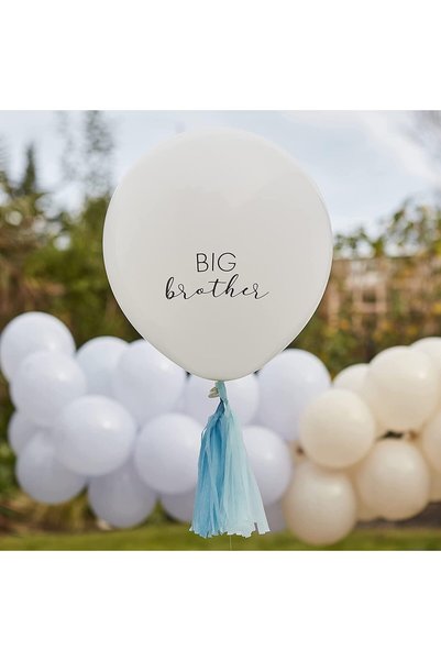 Generic Hello Baby Gender Reveal Pink or Blue Big Brother Balloon with Tassel...