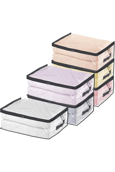 Generic 6 Pcs Clear Blanket Storage Bags With Zipper, Clothes Storage Bags, 3...