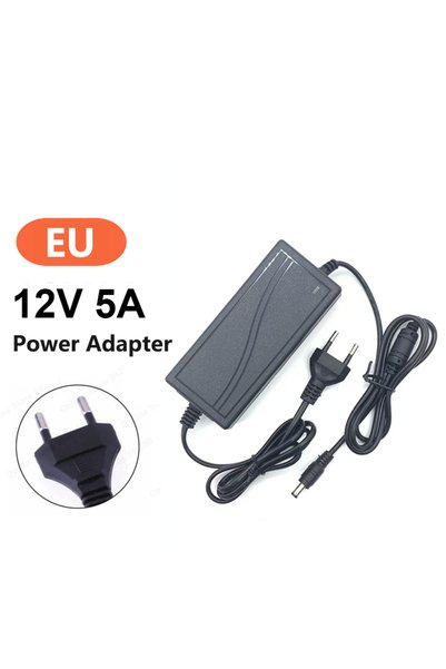 Choice 12V 5A 60W AC 100-240V EU Plug 12V 5A Power Supply AC100V-240V Power A...