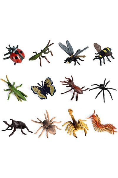 Generic 12 PCS Small Realistic Insects Figures Toys, Plastic Wildlife Animal ...