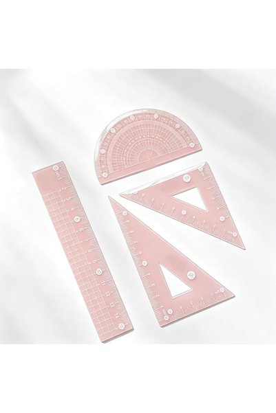 Generic Ruler Set, Geometry Set with 15cm Ruler Protractor Triangle Rulers, T...