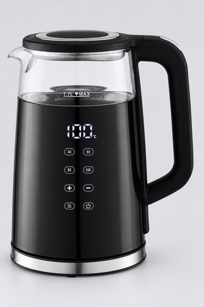BLACK Fierbător electric pentru apă, 1,7 L și Temperatură Reglabilă 40–100°C,...