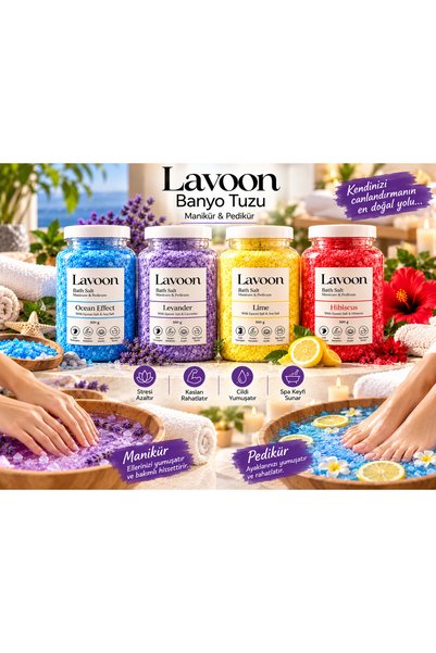 Lavoon 500 gr x 4 adet / Okyanus / Lavanta / Hibiskus / Limon / Dört farklı k...