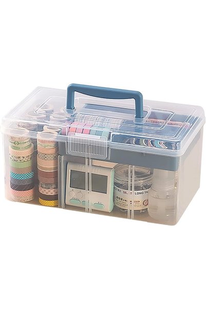 Generic Clear Plastic Arts & Craft Supplies Organizer Box Large with a Remova...