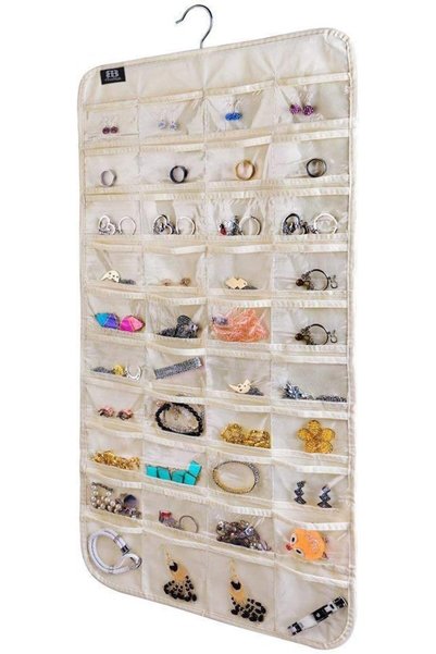 Generic Hanging Jewelry Organizer Storage Roll, Accessories Organizer,80 Pock...