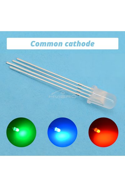 Choice 100 قطعة، صمام ثنائي باعث للضوء (LED) ثلاثي الألوان RGB، قطب سالب مشتر...