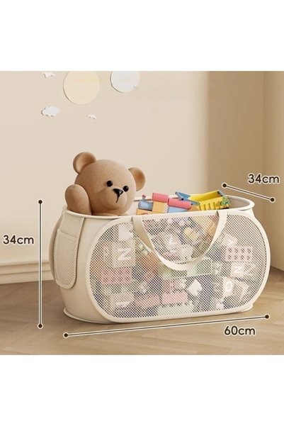Choice A Sub Block Design Doll Storage Basket Side Pocket with Handle Storage...