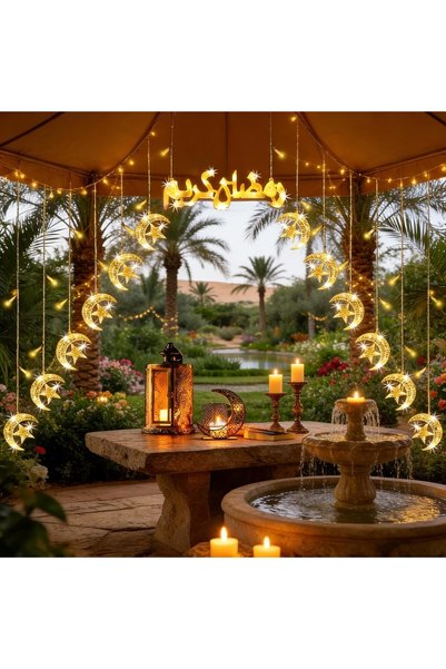 Generic Ramadan Lights, Moon Star Ramadan Decorations Lights, 8 Modes Fairy L...
