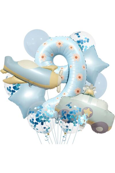 Generic Vintage Airplane 9th Birthday Party Decorations, Matte Retro Police C...
