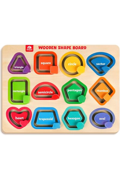Generic Wooden Color Shape Puzzles for 3 4 5 Year Old Toddlers