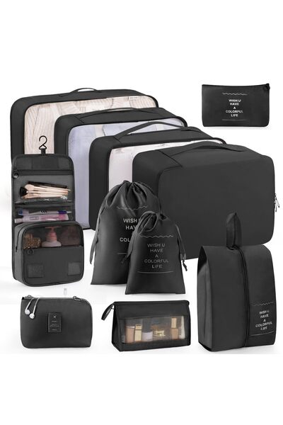 KASTWAVE Packing Cubes 11 PCS, Mesh Breathable Luggage Organizers Bags, Packi...