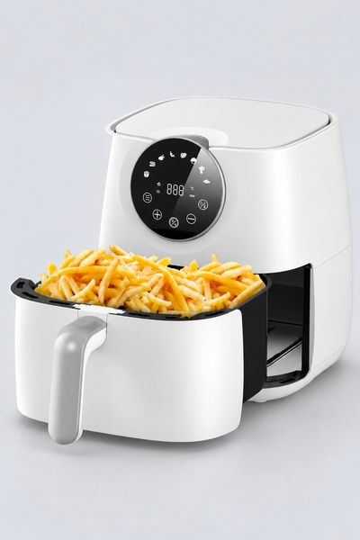 BLACK Friteuză cu aer cald, 8 Programe și Control Tactil, 5,7 L, 1700 W