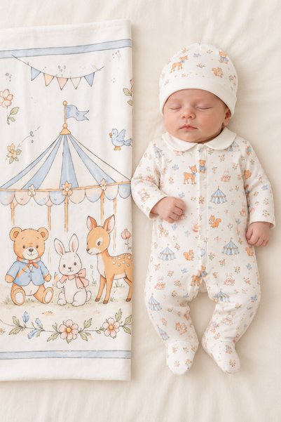 Naka Concept Masal Dostları Storybook Friends Blanket-Included Newborn Hospit...
