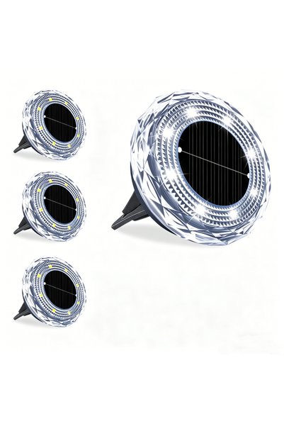 Choice 0-5W 4Pack 4Pack Outdoor Solar Ground Buried Light Crystal Diamond Tex...