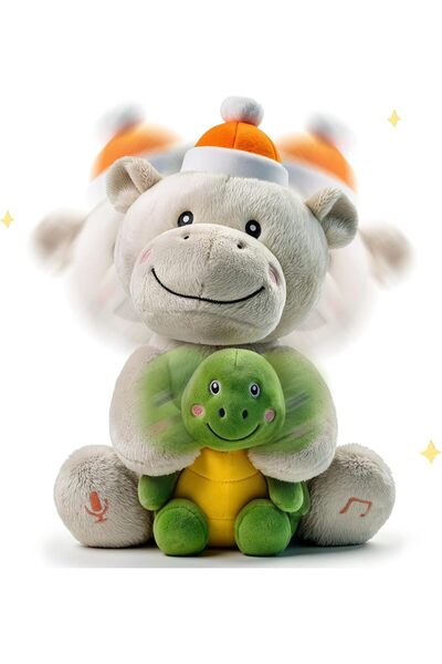 Generic Stuffed Talking Animal Toys, Hippo and Turtle Interactive Singing Plu...