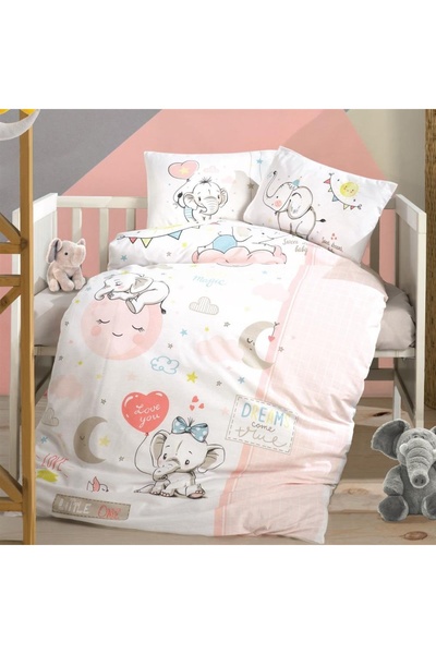 Talis Sweet Dreams Baby Crib Linen Pink (100% Cotton )