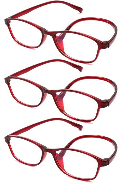 Generic 3 Pack Reading Glasses for Women Men, Blue Light Blocking Glasses, TR...
