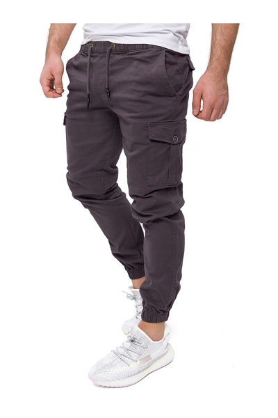 BROCARD Pantaloni jogger pentru bărbați, cu buzunare cargo, 97% bumbac, cu el...