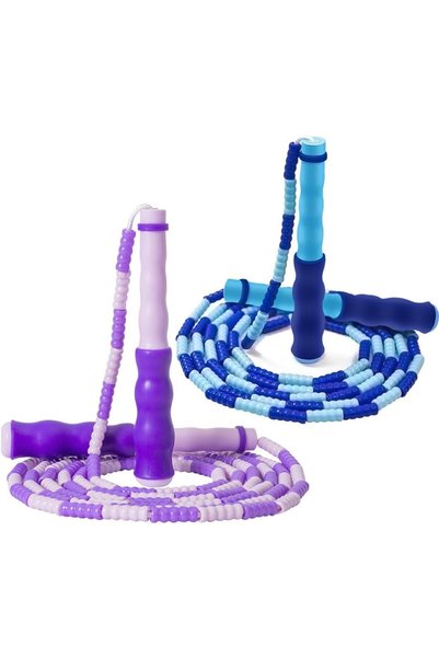 Generic Jump Rope Kids, 2PCS Adjustable Length Tangle-Free Beaded Skipping Ro...
