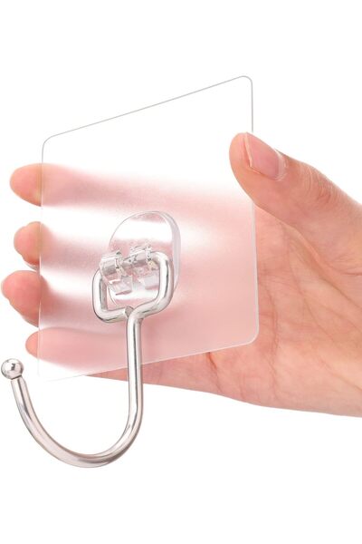 Generic 10-Pack All-Purpose Large Adhesive Hooks for Hanging, Heavy Duty Hold...