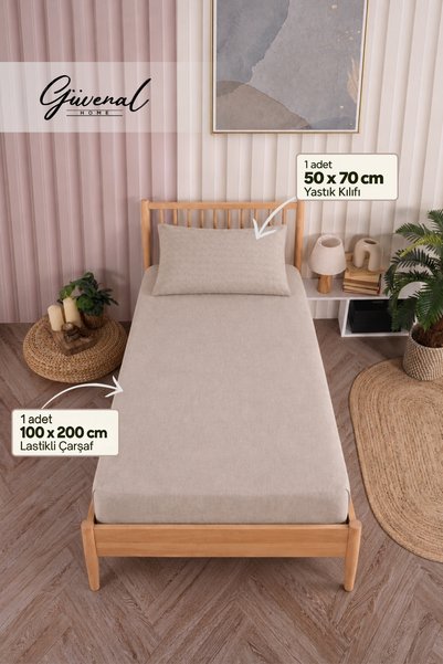 Güvenal Vita | 100% Cotton Single-Size 2-Piece Fitted Sheet Set | Pillowcase ...