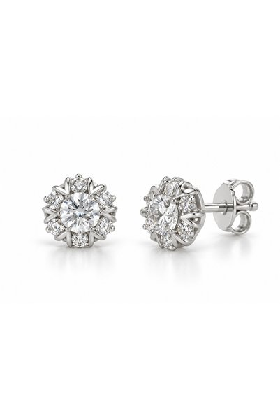 AMATI JEWELRY Cercei AMATI ASTRA din Argint 925 cu Zirconiu Cubic, Model Flor...