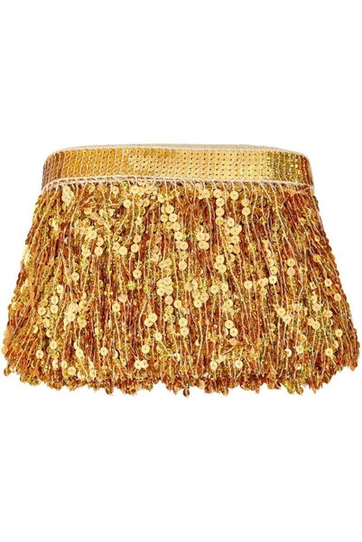 Generic 10 Yards Gold Sequin Fringe Trim, 6 Inch (150mm) Wide Sparkling Tasse...