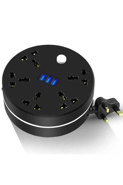 KASTWAVE شريط طاقة قابل للسحب، سلك تمديد بطول 2 متر، شريط طاقة قابل للسحب مع ...