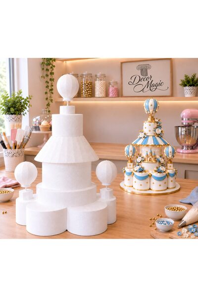 DecorMagic Macheta tort Decor Magic, polistiren, ∅74cm, înălțime 130 cm, 11 b...