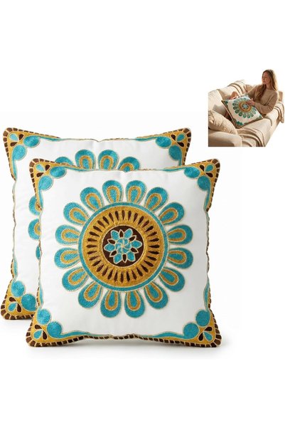 Generic أغطية وسائد زخرفية، قطعتان 45 * 45 سم، غطاء وسادة للزينة، ديكور بوهيم...