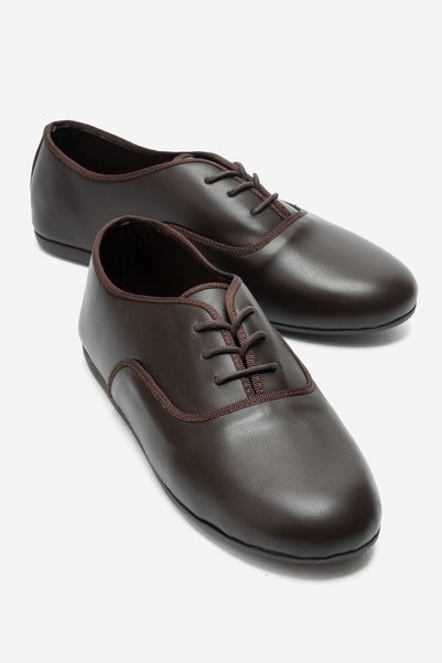 LuviShoes ROBY Brown Genuine Leather Lace-Up Women's Casual Shoes