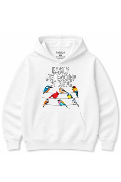 Rabona Fashion Easily Distracted by Birds – Φούτερ με κουκούλα με θέμα τα πολ...
