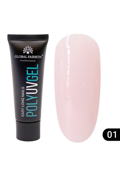 global fashion Σετ 2 τεμαχίων: Polygel Global Fashion, 30 g, Ροζ, 01