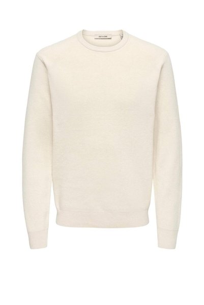 Only & Sons Onsalfi Reg LS Crew Knit Camp Pulover pentru bărbați, culoare ecr...