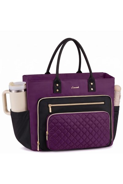 LOVEVOOK Teacher Tote Bag for Women Work, Laptop Bag With Large Cup Holder, N...