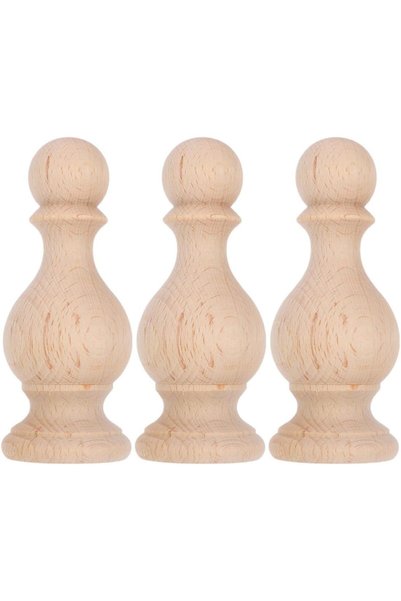 Generic 3pcs Decorative Wooden Curtain Rod End Caps with Roman Bridge Design ...
