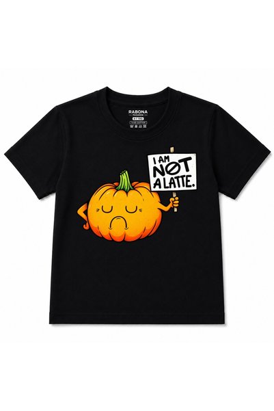 Rabona Fashion I Am Not a Latte – Cute Pumpkin and Fun Fall-Themed Kids' T-Shirt
