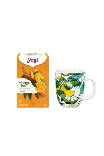 Yogi Tea Pachet Ceai bio Mango Chai, 17 pliculete a 2,0g / 34,0g si Cana de p...