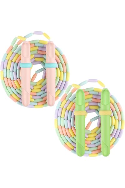 Generic 2Pcs Beaded Jump Rope, Segmented Skipping Rope, Jump Rope for Kids Ad...