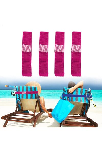 FONIX Set de 4 benzi pentru fixarea prosoapelor – SecureGrip BeachLine, mater...