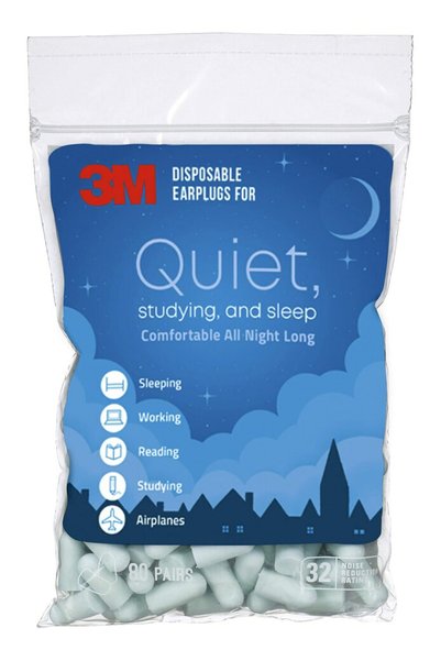3M Disposable Earplugs For Quiet, Studying & Sleep, 80 Pairs (160 Plugs), Noi...