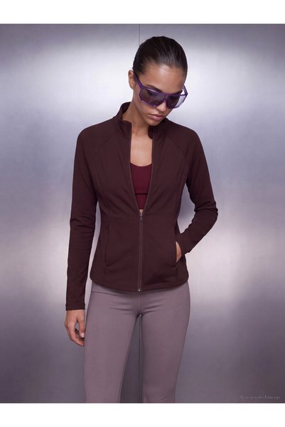 LC Waikiki Ozmarka New Season Plum High Collar Women's Zippered Sweatshirt