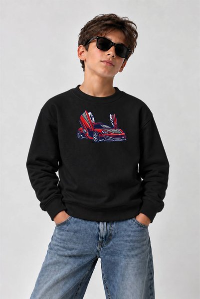 YUNAYT Printed Crew-Neck Sweatshirt for Boys