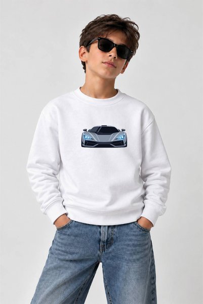 YUNAYT Printed Crew-Neck Sweatshirt for Boys