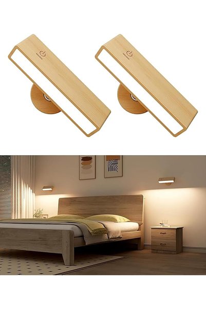 Generic Wall Sconces Set of 2 Rechargeable Wall Lights with 360 Rotation, Dim...