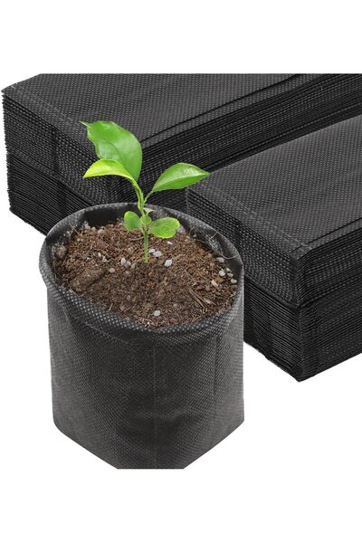 Generic أكياس زراعة نباتات سوداء للحضانات، أوعية قماشية، عبوة من 200 قطعة مقا...