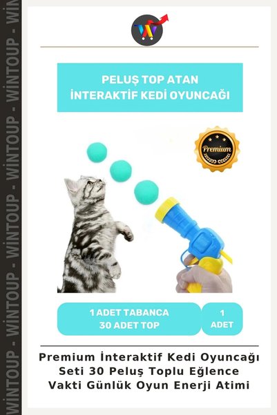Wintoup Premium Interactive Cat Toy Set: 30 Plush Balls for Fun Time and Dail...