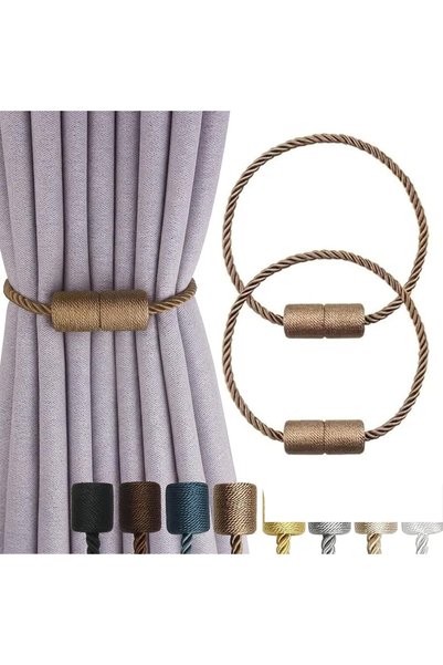 Generic 2 Pack Magnetic Curtain Tiebacks – Rope Curtain Holders for Drapes, M...