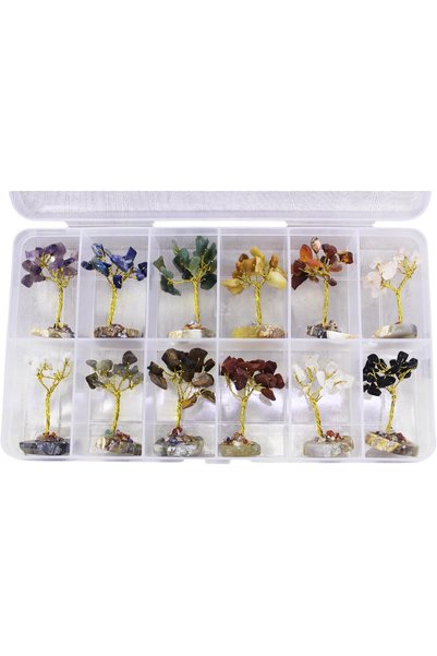 Generic Latas Natural Small Size Stone Mini Crystal Trees (Set of12) with Dif...
